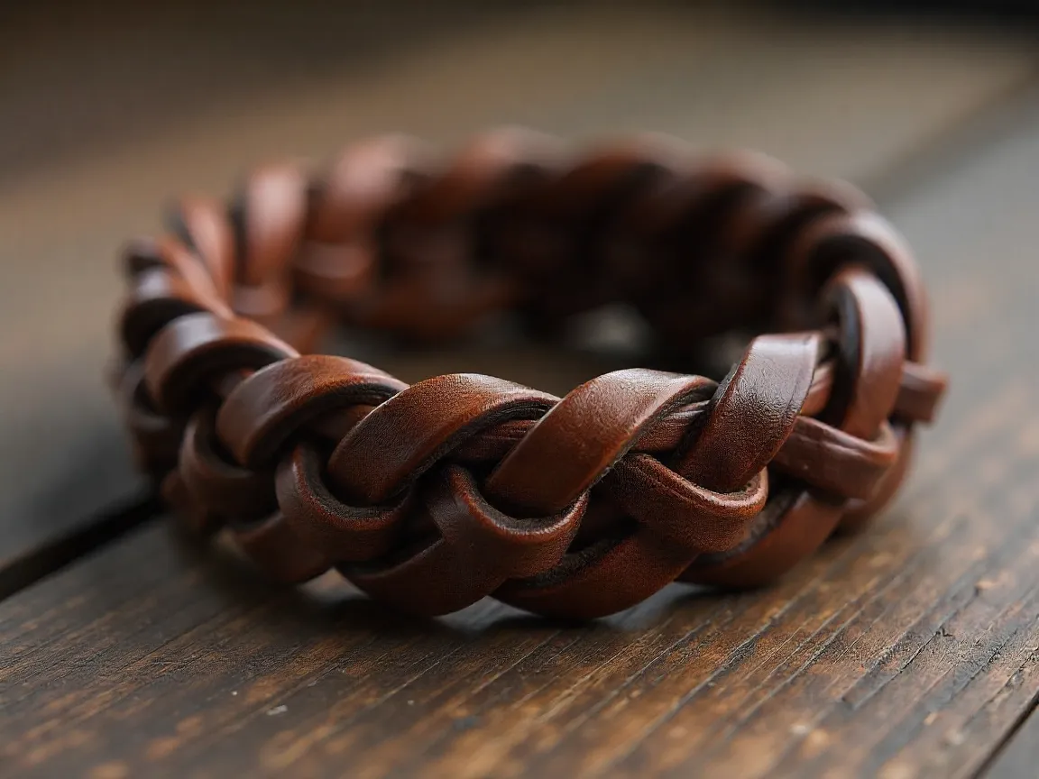 Handvävt Armband I Läder